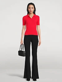Iconic Rib-Knit Polo Shirt