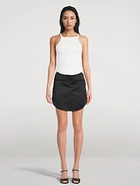 Circle Satin Mini Skirt