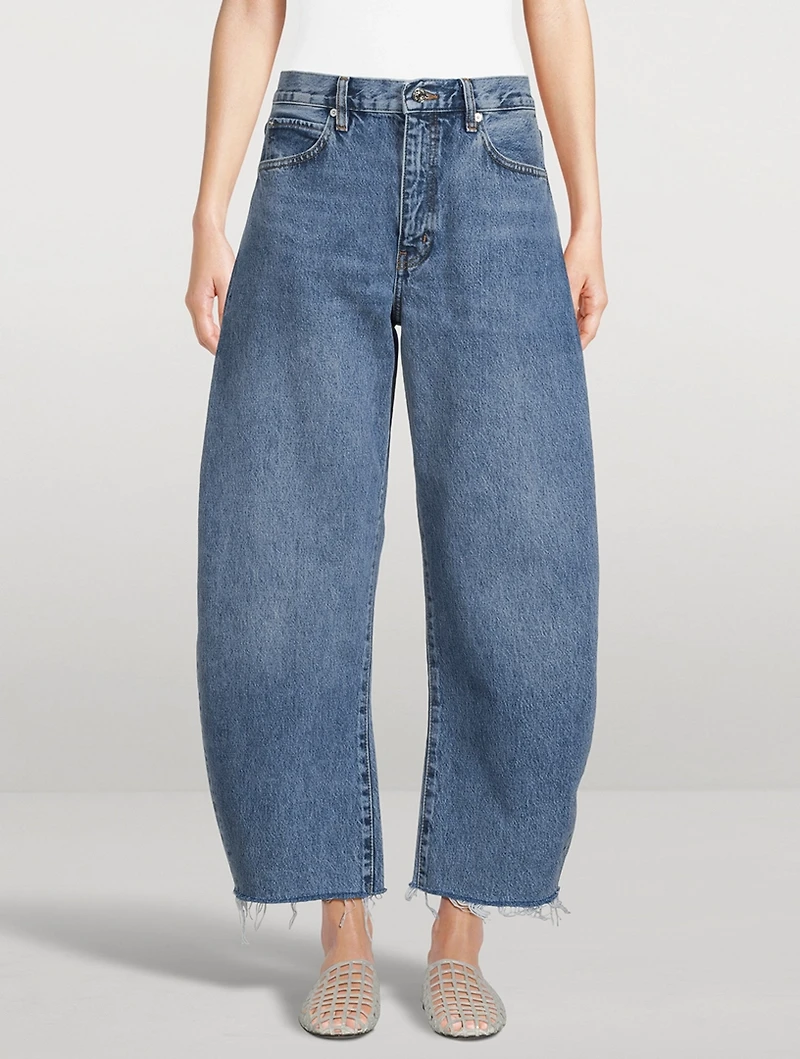 The Bubble Barrel-Leg Crop Jeans