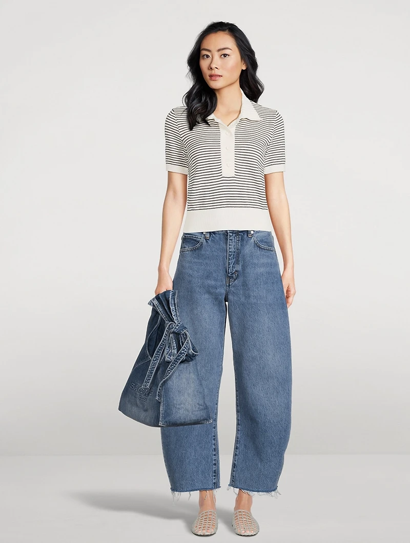 The Bubble Barrel-Leg Crop Jeans