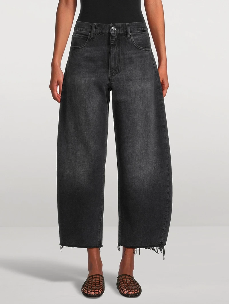 The Bubble Barrel-Leg Crop Jeans