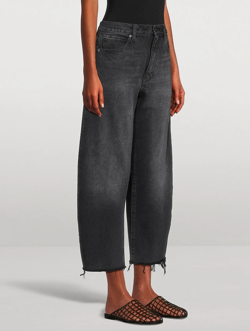 The Bubble Barrel-Leg Crop Jeans