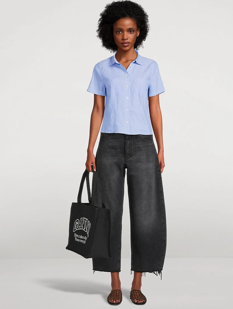 The Bubble Barrel-Leg Crop Jeans