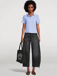 The Bubble Barrel-Leg Crop Jeans