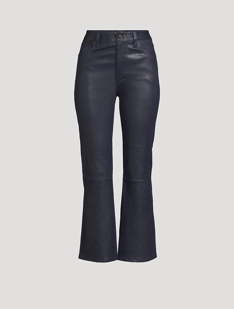 The Reboot Bootcut Leather Cropped Trousers
