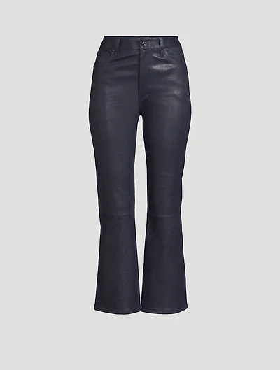 The Reboot Bootcut Leather Cropped Trousers