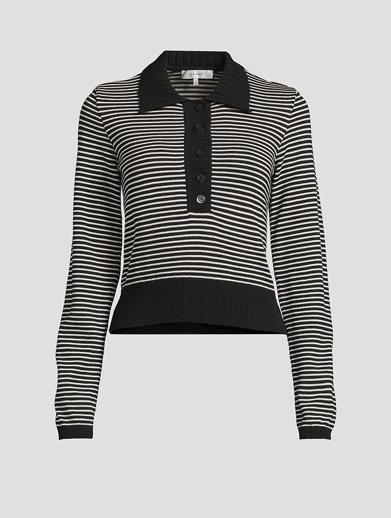 The Graduate Stripe Jacquard Polo Sweater