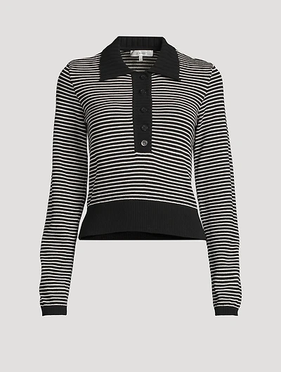 The Graduate Stripe Jacquard Polo Sweater