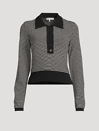 The Graduate Stripe Jacquard Polo Sweater