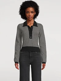 The Graduate Stripe Jacquard Polo Sweater