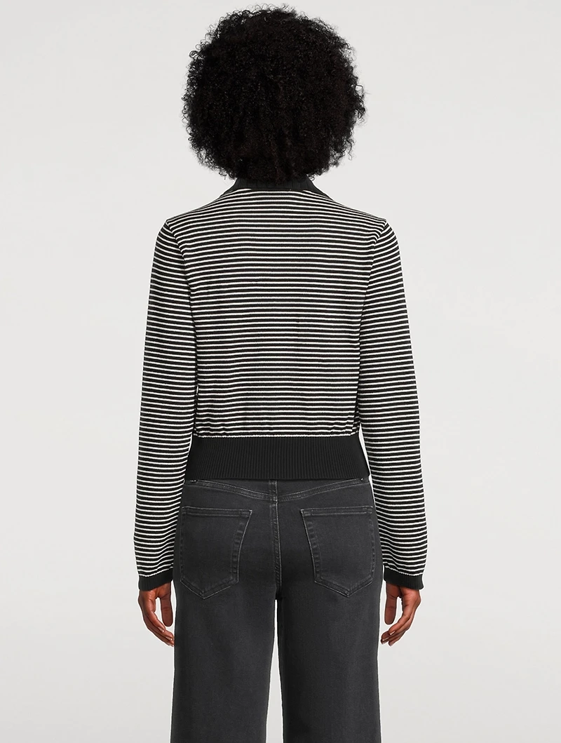 The Graduate Stripe Jacquard Polo Sweater