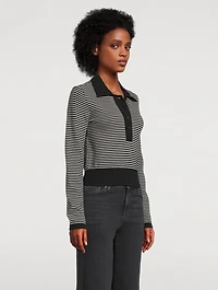 The Graduate Stripe Jacquard Polo Sweater