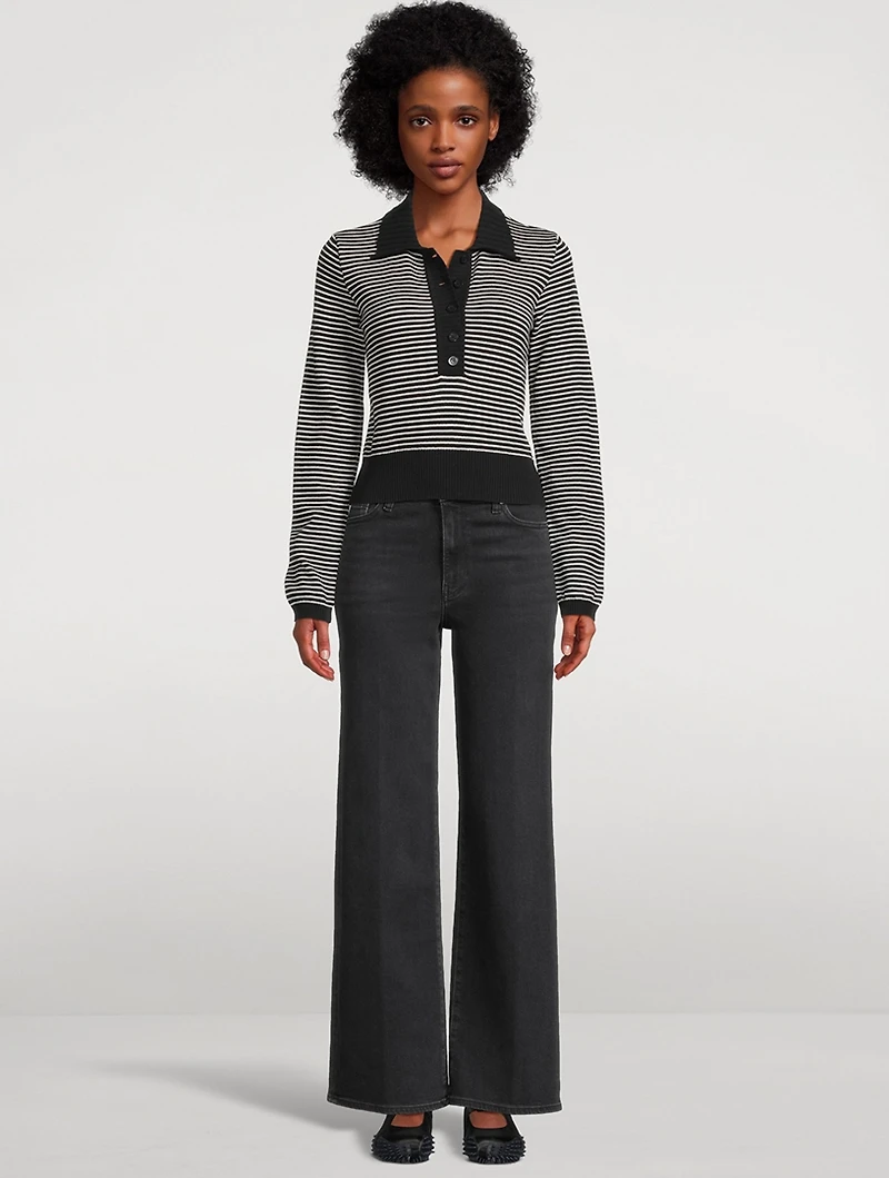 The Graduate Stripe Jacquard Polo Sweater