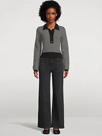 The Graduate Stripe Jacquard Polo Sweater