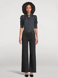 Gillian Puff-Sleeve Silk Blouse