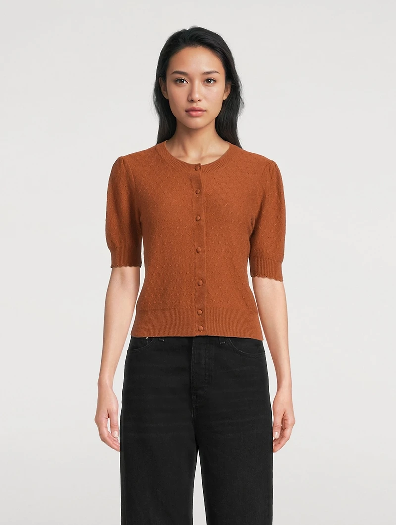 The Cashmere Pointelle Cardigan