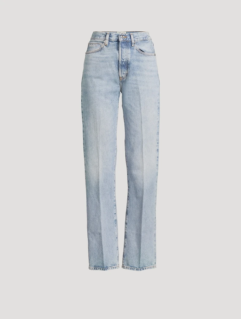 FRAME x Sotheby's Vertical Straight-Leg Jeans