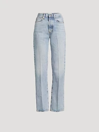 FRAME x Sotheby's Vertical Straight-Leg Jeans