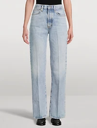 FRAME x Sotheby's Vertical Straight-Leg Jeans