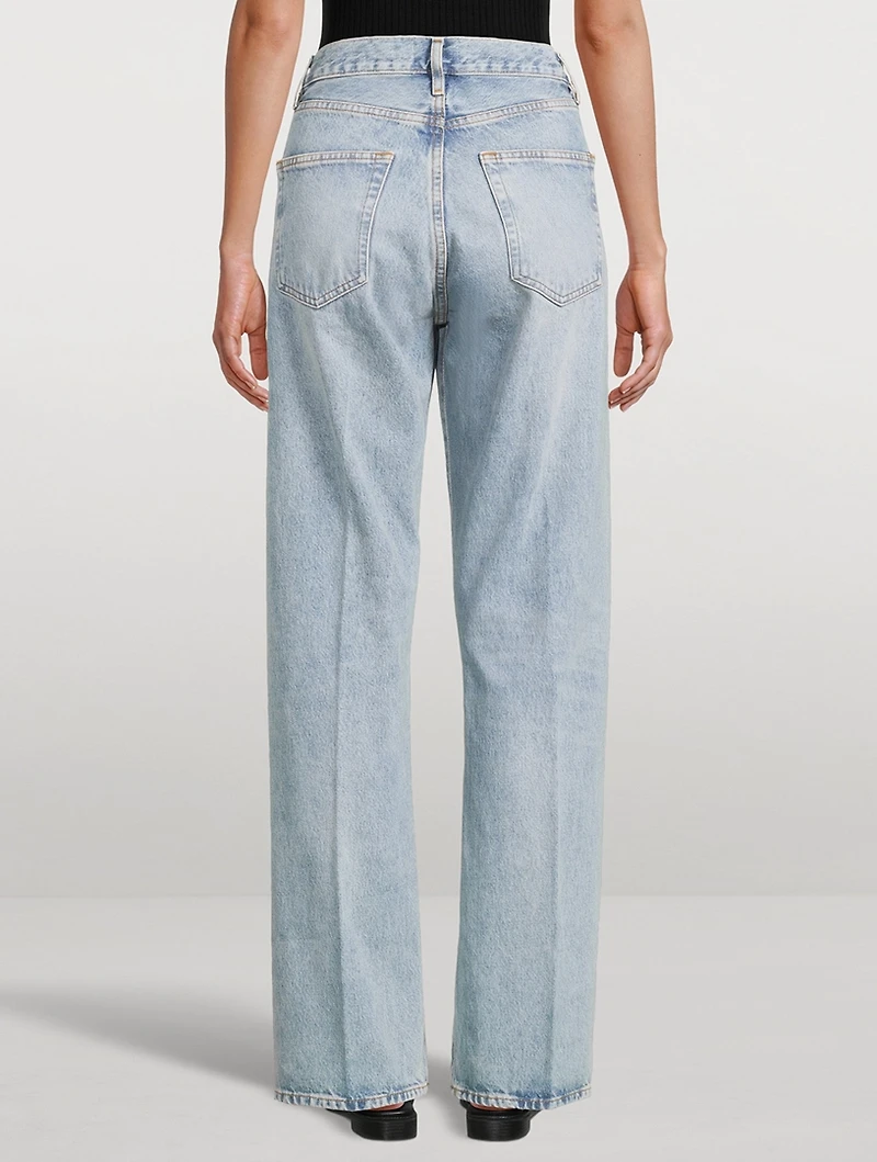 FRAME x Sotheby's Vertical Straight-Leg Jeans