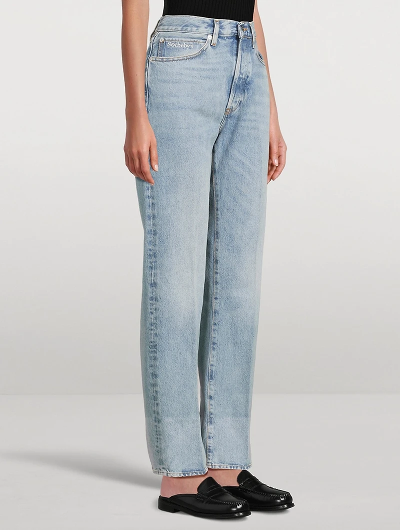FRAME x Sotheby's Vertical Straight-Leg Jeans