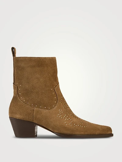 Cameron Embellished Suede Western Boots