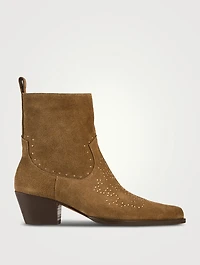 Cameron Embellished Suede Western Boots