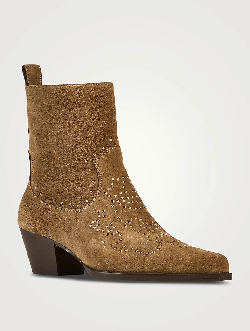 Cameron Embellished Suede Western Boots