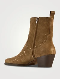 Cameron Embellished Suede Western Boots