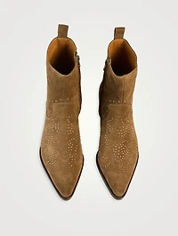 Cameron Embellished Suede Western Boots