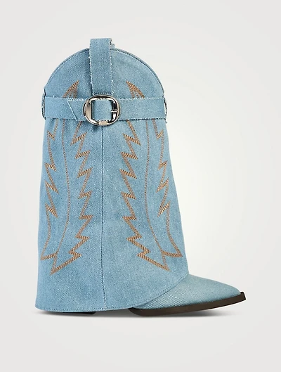 Laredo Embroidered Denim Western Boots