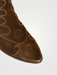 Sonia Punk Embellished Suede Western Boots