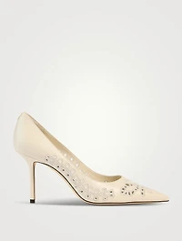Love Embroidered Leather Pumps