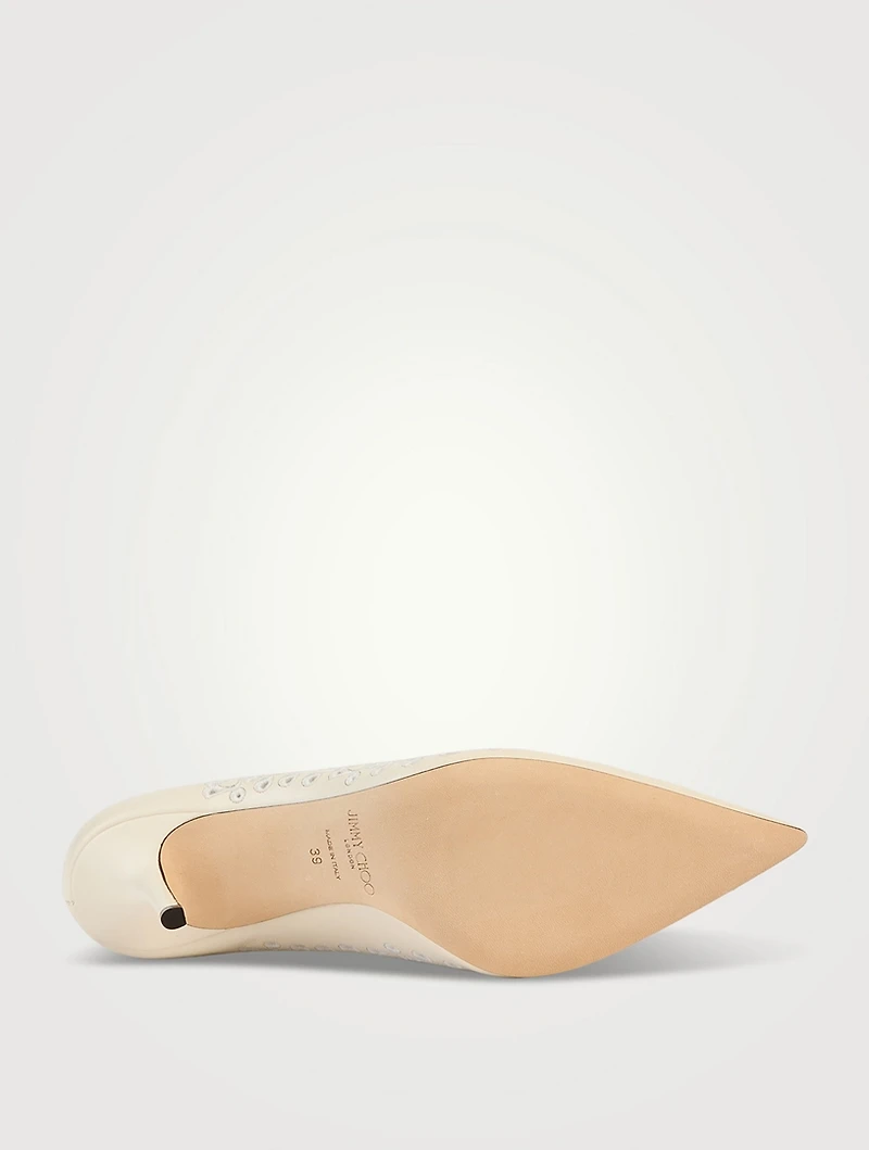 Love Embroidered Leather Pumps