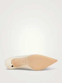 Love Embroidered Leather Pumps