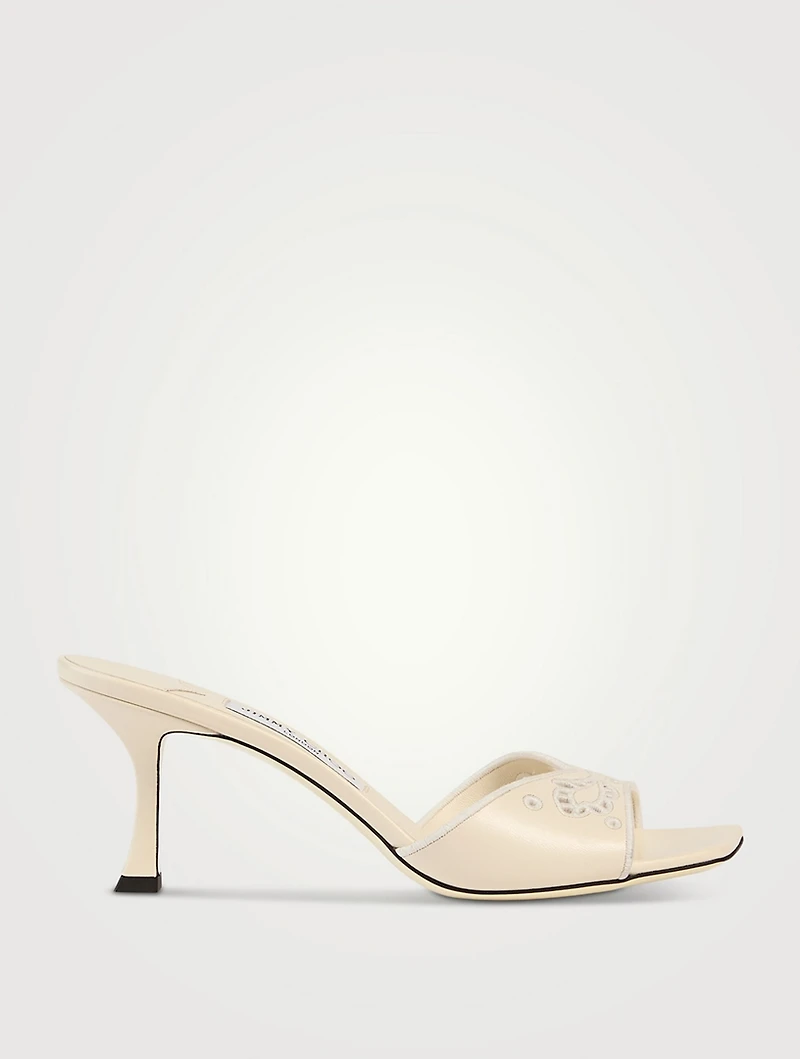 Skye Embroidered Leather Mules