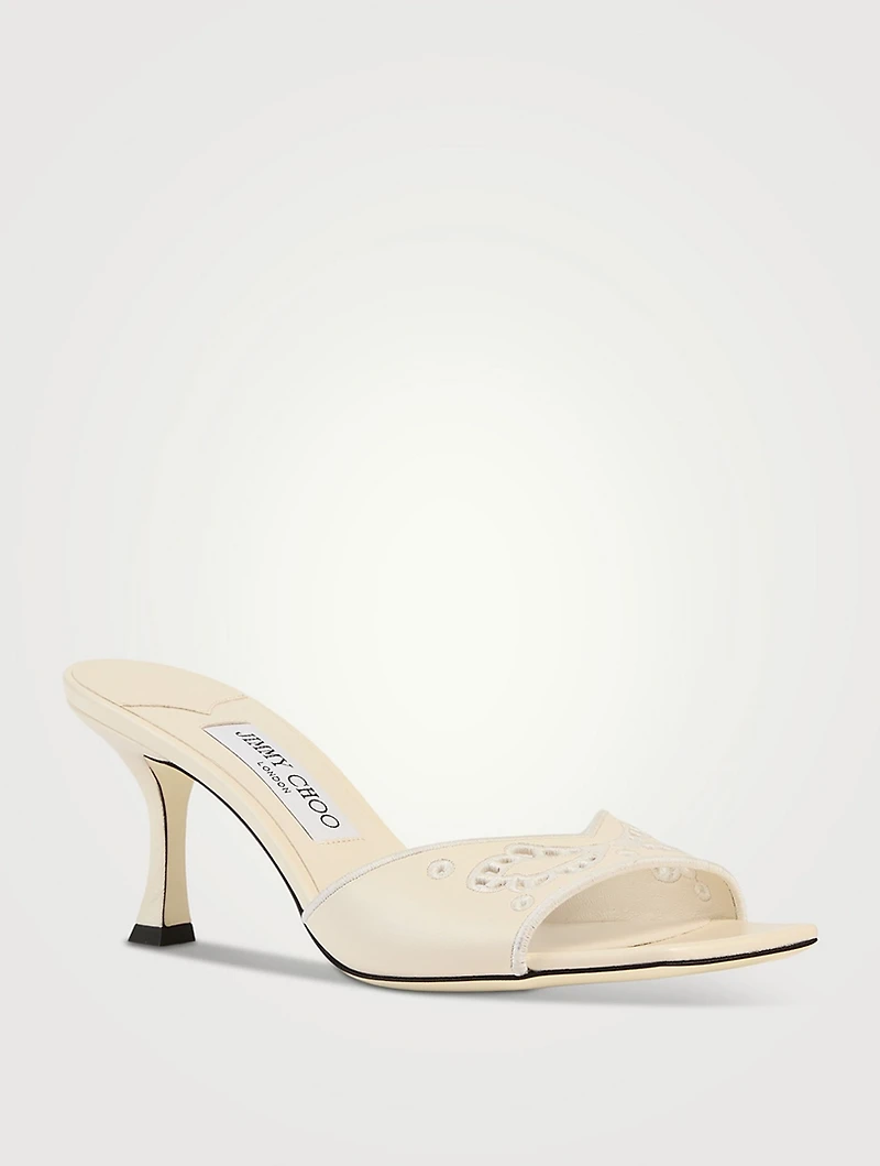 Skye Embroidered Leather Mules