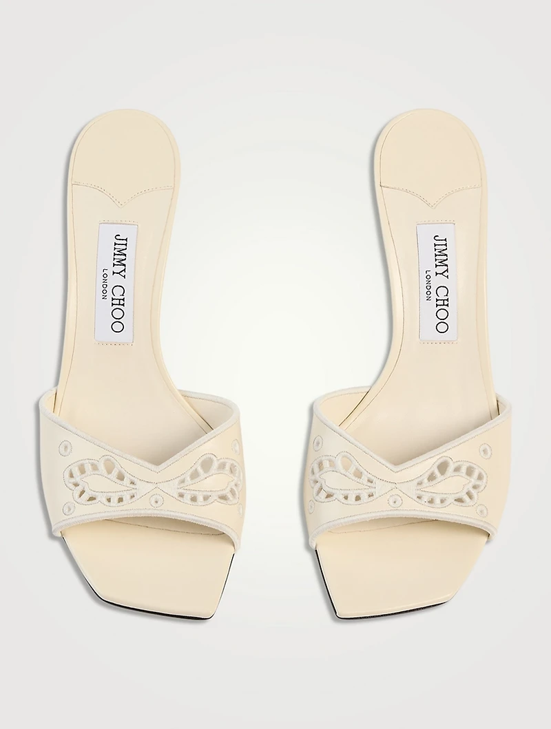 Skye Embroidered Leather Mules