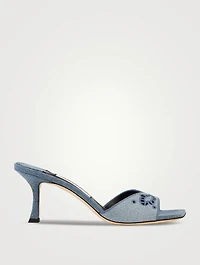 Skye Embroidered Denim Mules