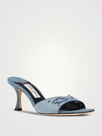 Skye Embroidered Denim Mules