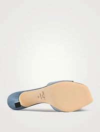 Skye Embroidered Denim Mules