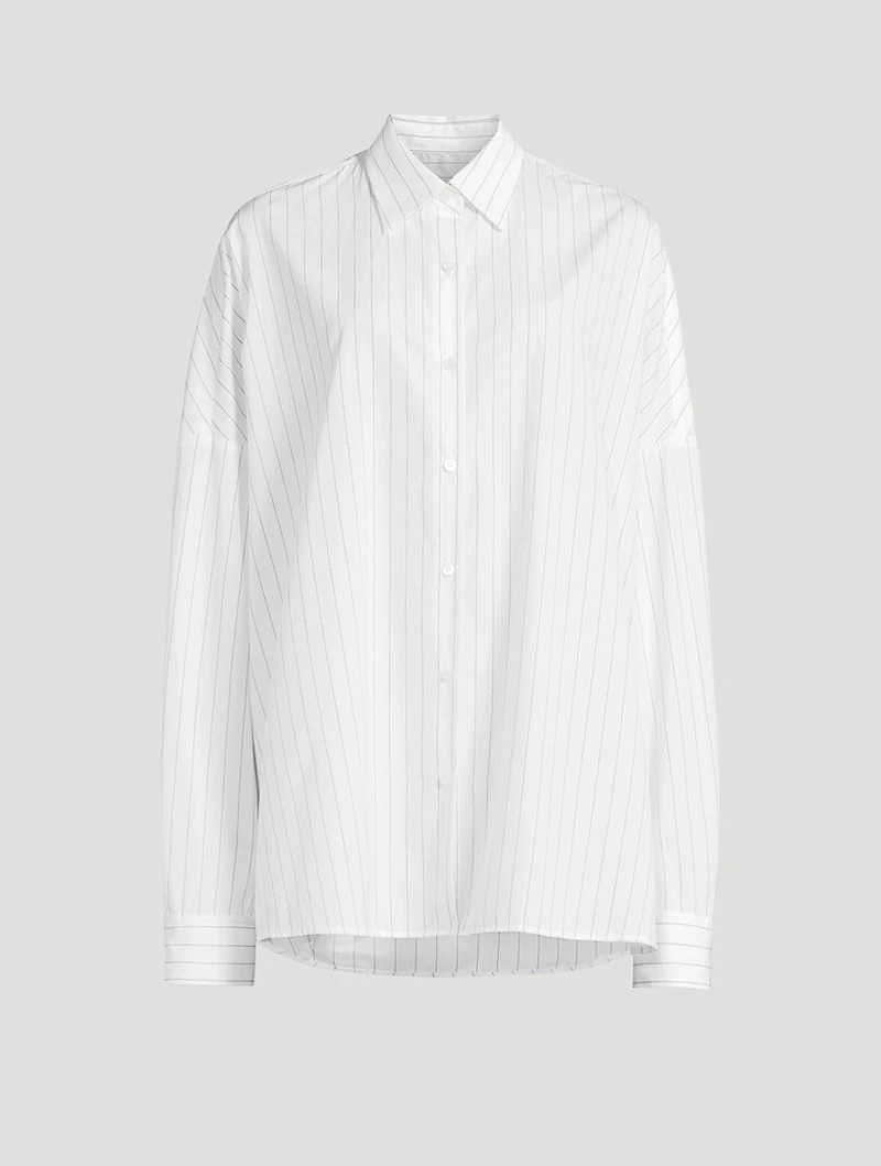Casia Oversized Poplin Shirt Stripe Print