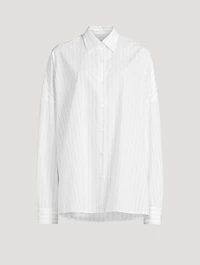 Casia Oversized Poplin Shirt Stripe Print