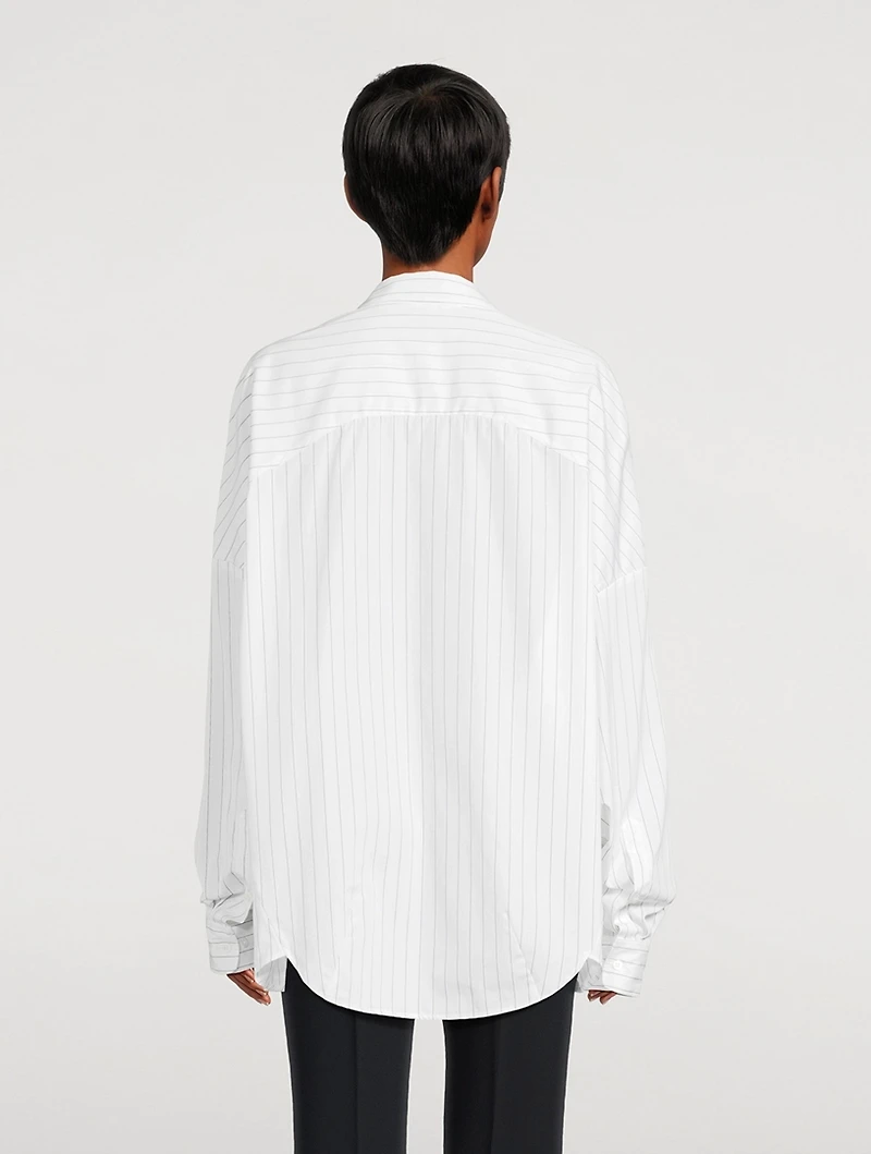 Casia Oversized Poplin Shirt Stripe Print