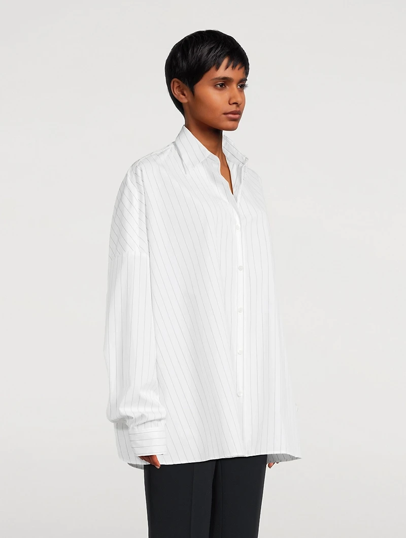 Casia Oversized Poplin Shirt Stripe Print