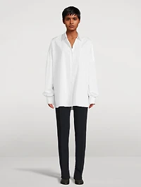 Casia Oversized Poplin Shirt Stripe Print
