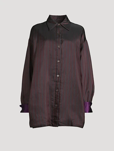 Cartan Oversized Shirt Stripe Print