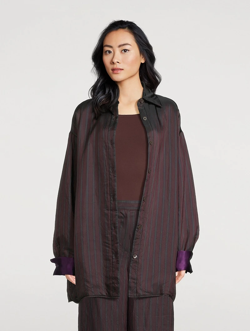 Cartan Oversized Shirt Stripe Print
