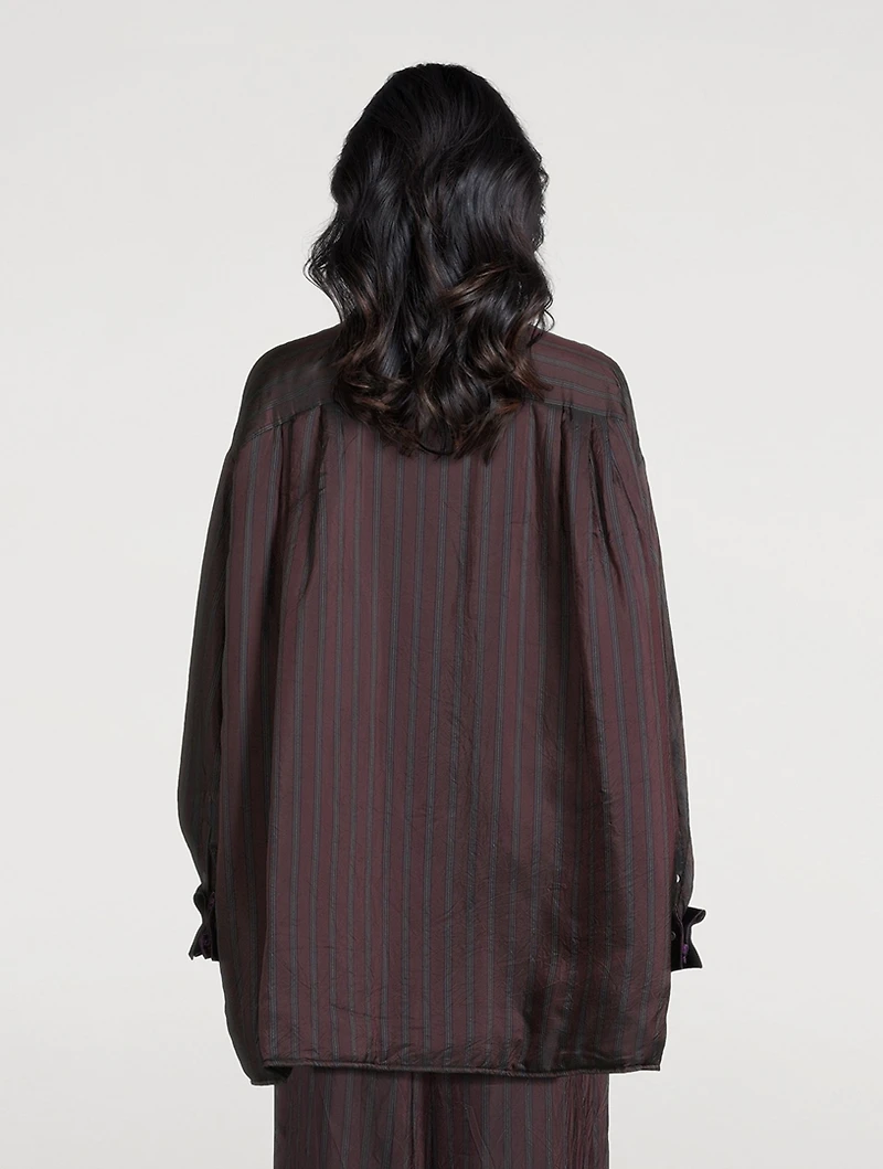 Cartan Oversized Shirt Stripe Print
