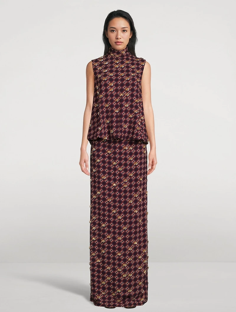 Debo Embellished Blouson Maxi Dress